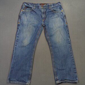 Ariat FR Jeans Men's 38x30 Fits 38x28 Blue  M5 Straight Basic Stackable Straight